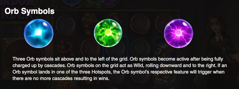 Simbolurile Orb care declanșează funcțiile speciale la The Shadow Order. 