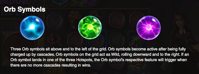 Simbolurile Orb care declanșează funcțiile speciale la The Shadow Order. 