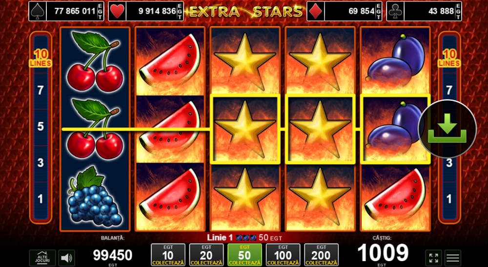 Extra Stars îți oferă patru premii jackpot.