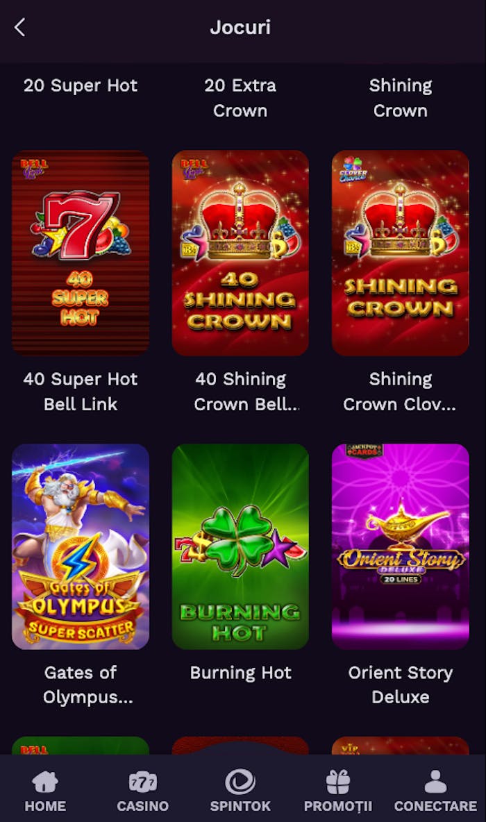 Jocuri ca la aparate și pacanele noi de la HotSpins casino.