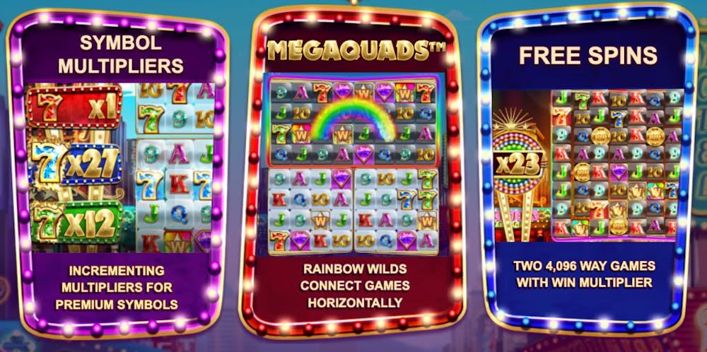 Funcții speciale la Slot Vegas Megaquads.