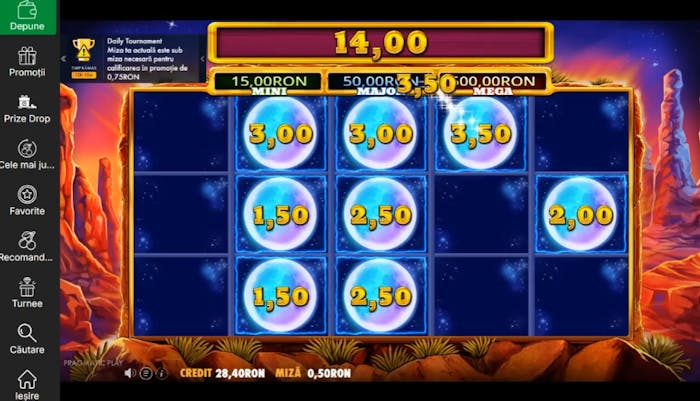 Speciala cu 3 rotiri gratuite care se redeclanșează în Wolf Gold când prinzi un simbol cu luna.