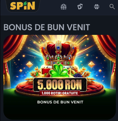 Bonusul de bun venit la Spin Casino.