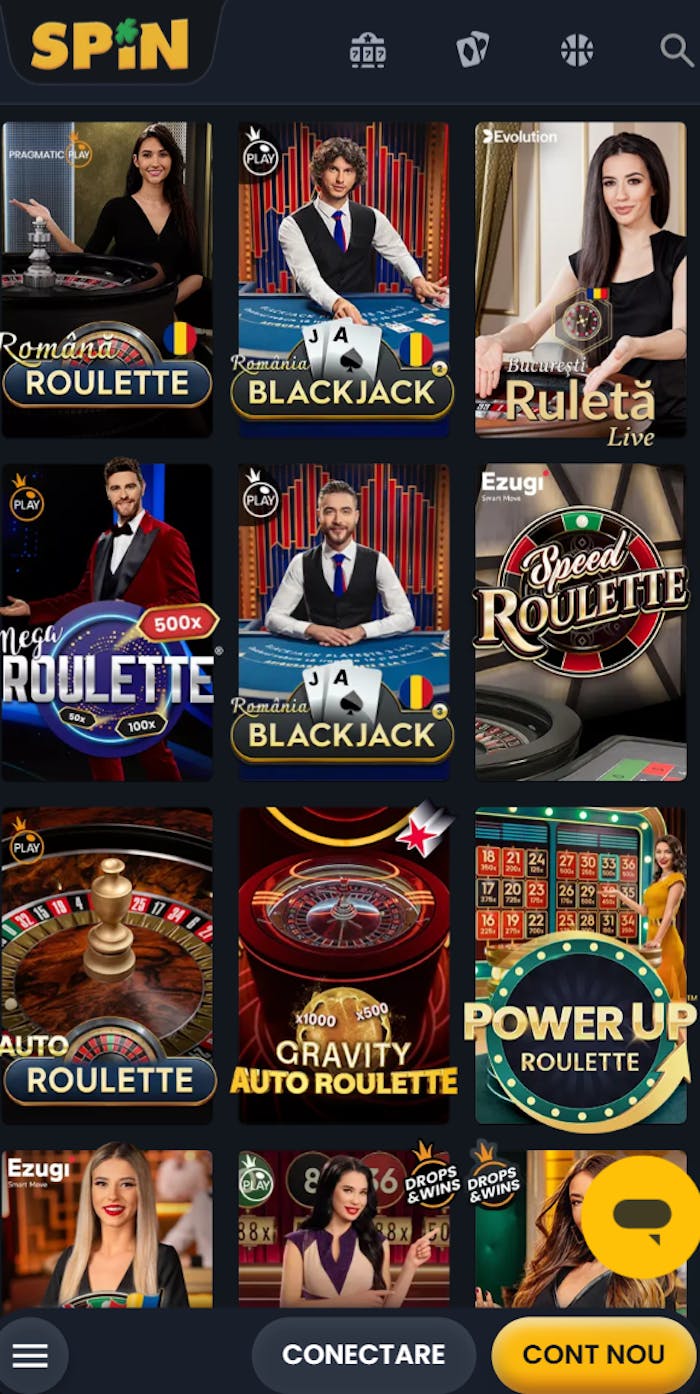 Mese live disponibile pe Spin Romania.