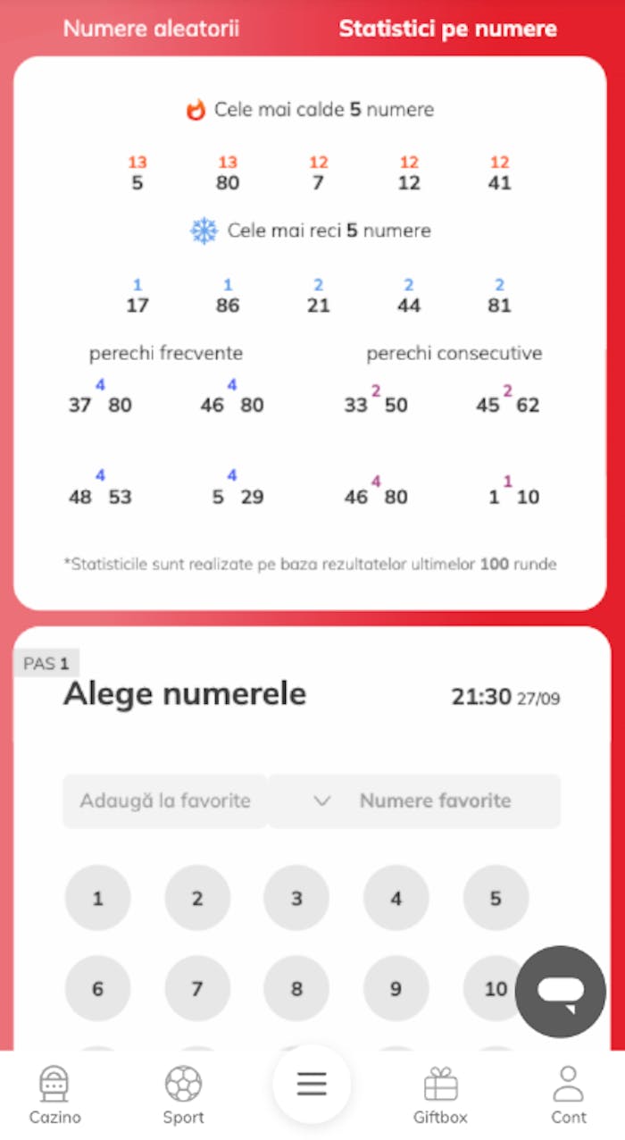Statistici pe numere loto Turcia 6/60..