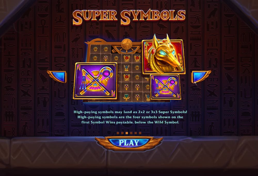 Super simbolurile îți aduc premii mai mari la Vault of Anubis.