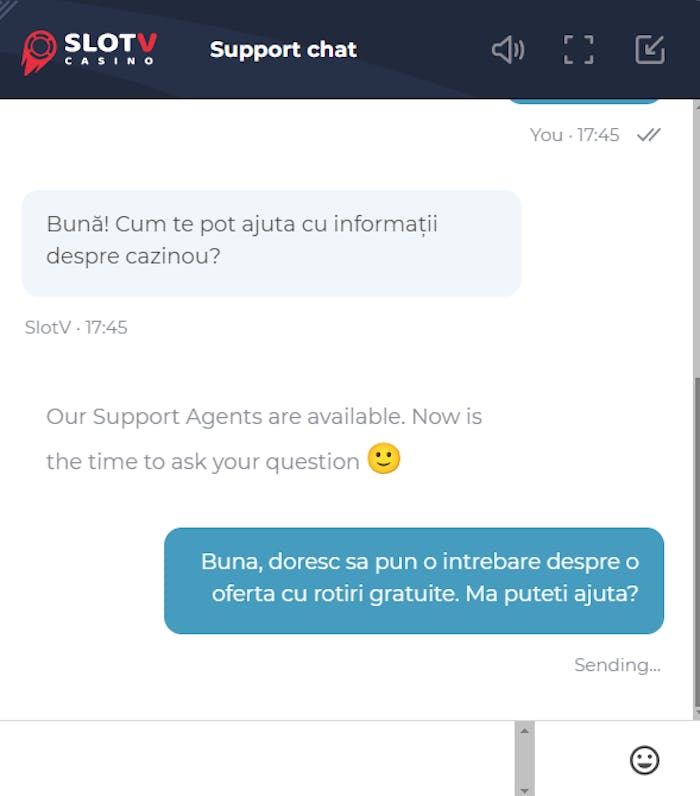 Live Chat contact SlotV