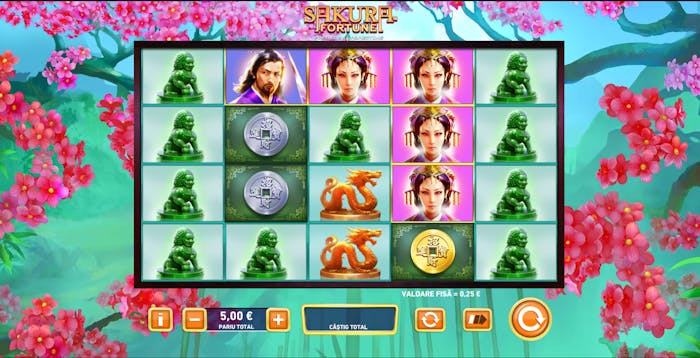 Slotul Sakura Fortune de la Playtech care are o temă asiatică.