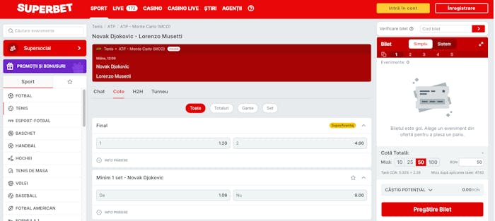 Superbet pariuri sportive