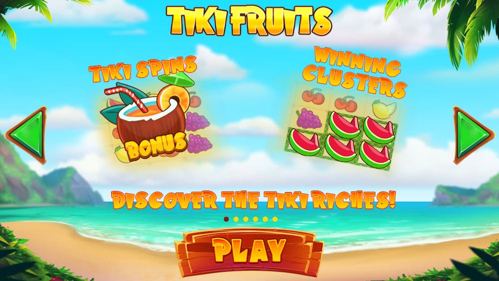 Bonusul Tiki Spins la slotul Tiki Fruits.