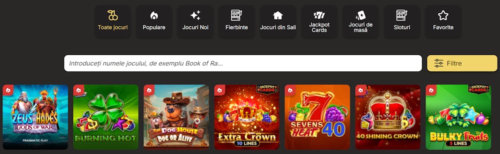 Toate jocurile de noroc de pe Million casino pe care le poți juca astăzi de la sloturi la jocuri de masă.