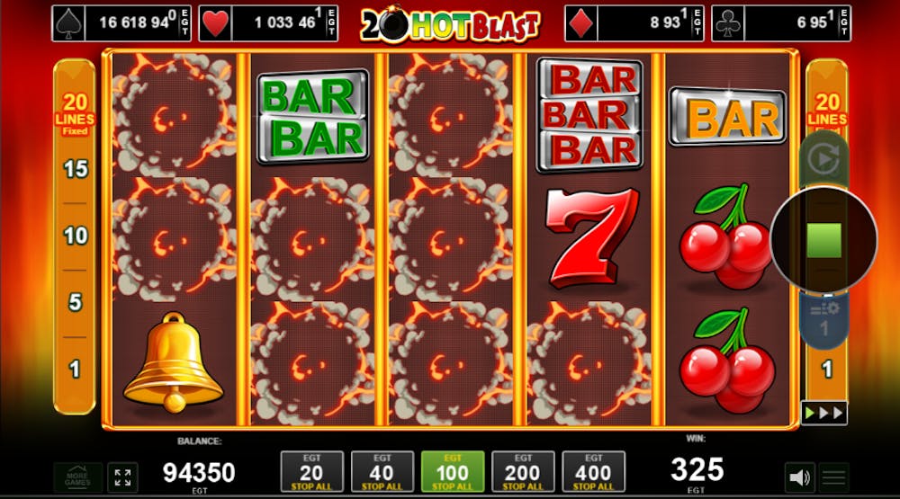 Toppling Reels la 20 Hot Blast.
