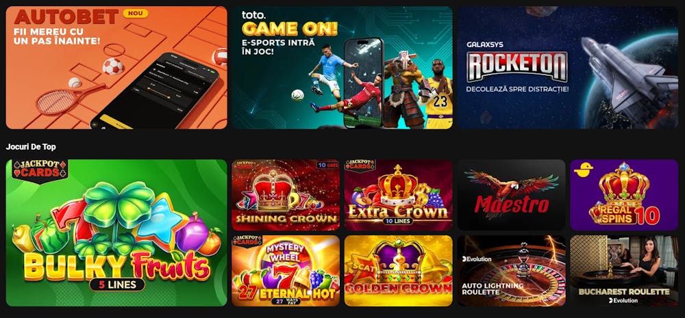 Selecție reprezentativă de jocuri TotoGaming.