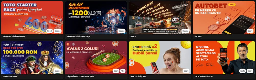 Ofertele Toto bonus pe care le poți revendica dacă ai cont existent.