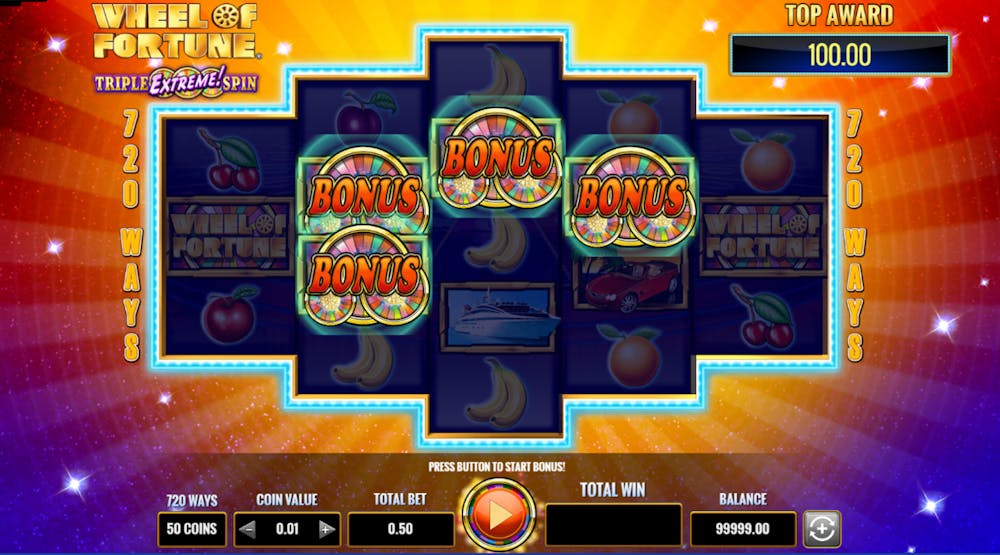 4 simboluri bonus care vor declanșa funcția Triple Extreme Spin Bonus