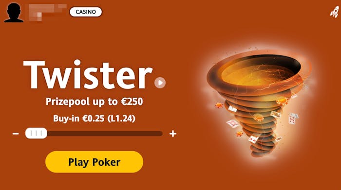 Suma pentru buy-in este de 0,25€