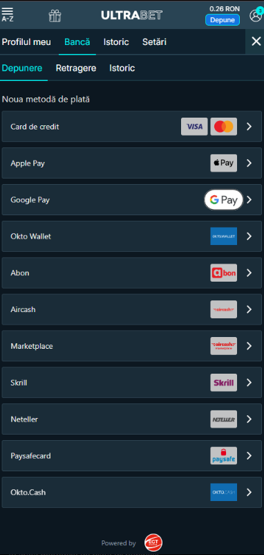 Pas 1 pentru utilizarea unui cod bonus Ultrabet