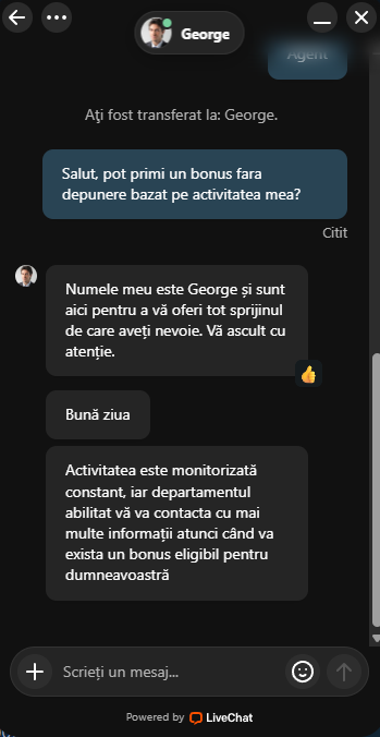 Ce spune suportul despre bonusul fara depunere Ultrabet