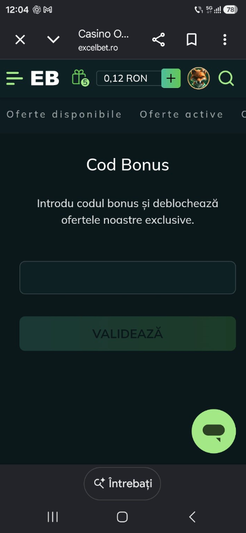 Aici introduci promo code Excelbet dacă ai cont sau vreu să iei o altă ofertă.