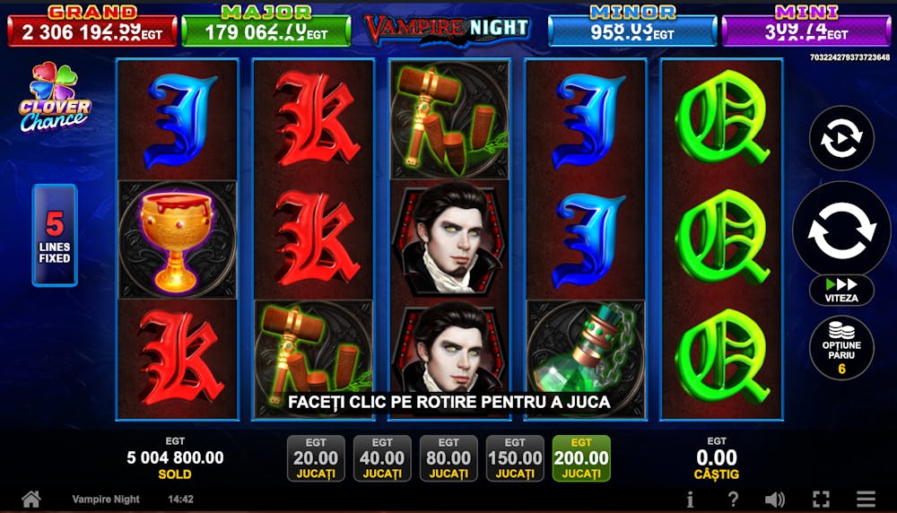 Vampire Night Clover Chance demo – RTP, volatilitate și funcții speciale logo
