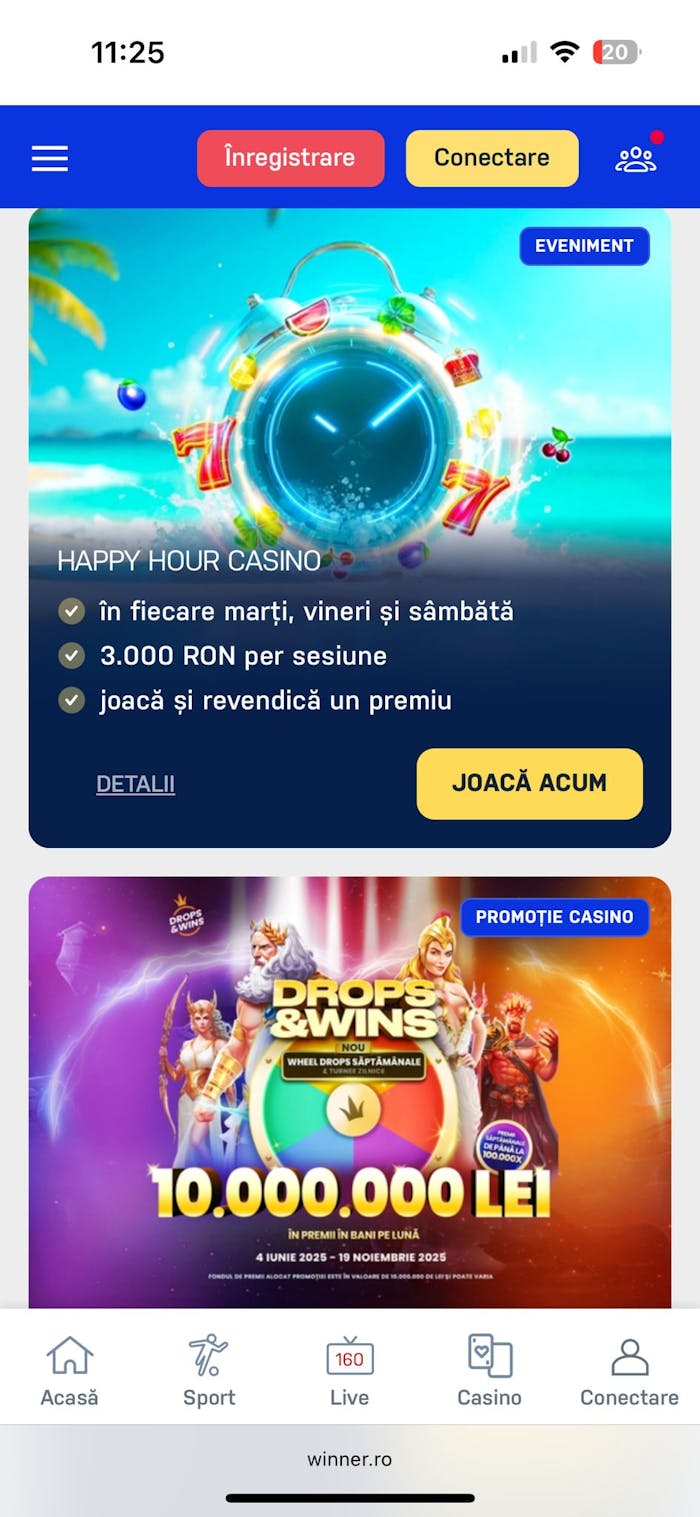 Două dintre bonusurile oferite de Winner casino.