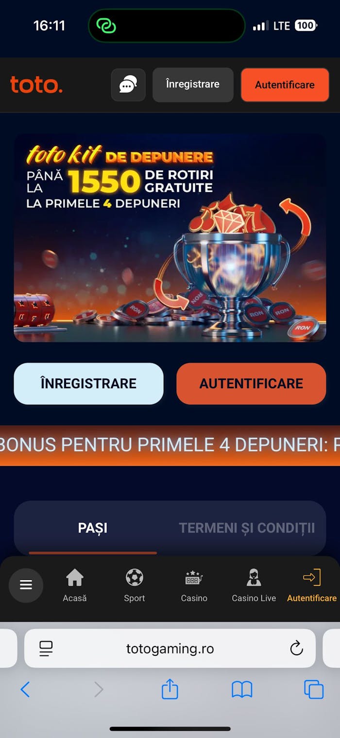 Toto Gaming rotiri gratuite la primele depuneri active doar pentru jucătorii noi.