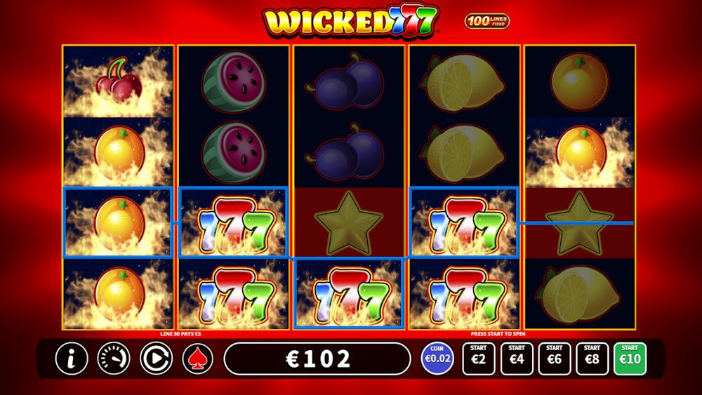 Wicked 777 este un slot cu grafică modernă și șeptari. Șeptarii iau foc și dansează la fiecare combinație câștigătoare. 