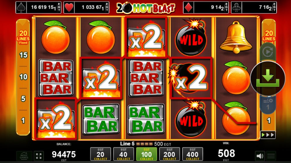Grafica jocului 20 Hot Blast.
