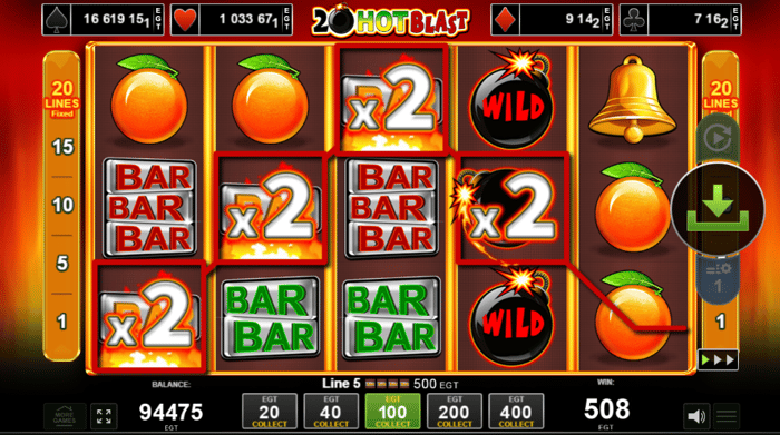 Grafica jocului 20 Hot Blast.