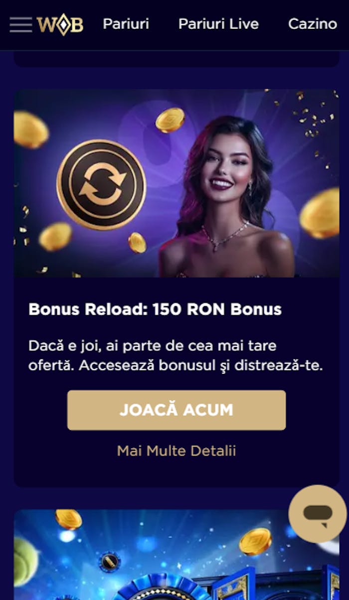Exemplu de promoție Winboss pe care o activezi la depunere.