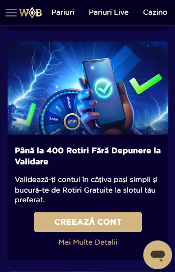 Oferta de 400 FS pe care o poți lua fara cod promo Winboss azi.
