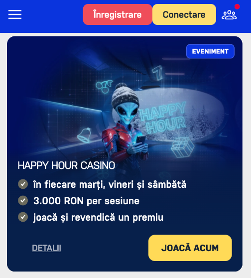 Oferta Happy Hour la Winner casino.