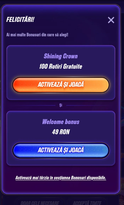 Ce am avut de ales la prima depunere între bonusul de bun venit Zinx casino cu bani sau rotiri gratuite.