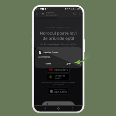 Selectează Open Superbet apk
